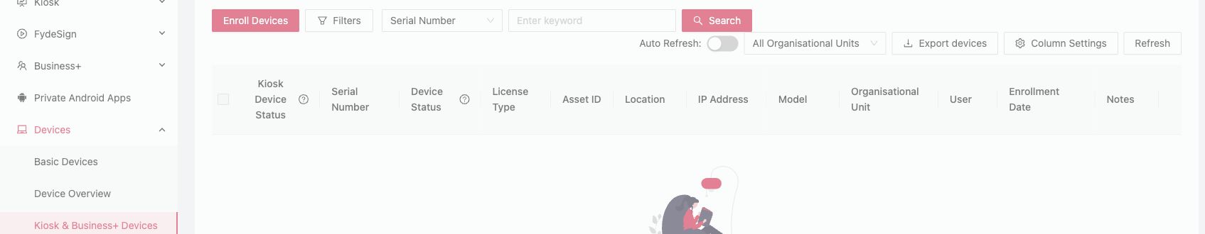 Device list controls
